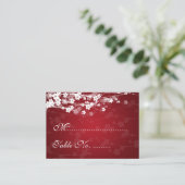 Hochzeitsplecards Cherry Blossom Red Platzkarte (Stehend Vorderseite)