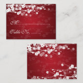 Hochzeitsplecards Cherry Blossom Red Platzkarte (Vorne/Hinten)