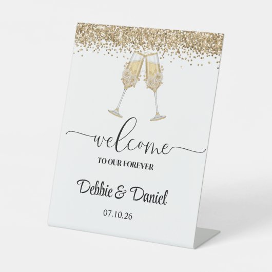 Hochzeitspodiumschild Sockelschild (Vorderseite)