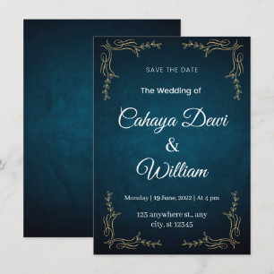 Hochzeitsportrait der Marine und des Weißen Elegan Einladung