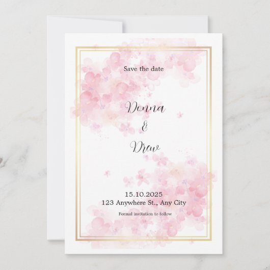 Hochzeitsportrait Einladung (Vorderseite)