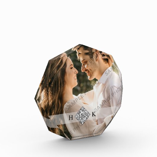 Hochzeitsportrait | Monogram QR Code Fotoblock (Links)