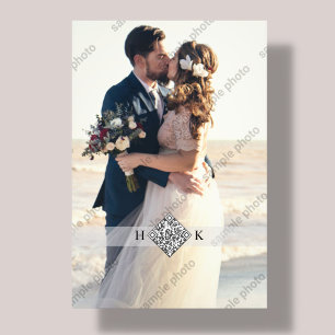 Hochzeitsportrait   Monogram QR Code Fotodruck