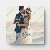 Hochzeitsportrait | Monogram QR Code Fotoplatte (Vorderseite)