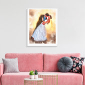 Hochzeitsportrait , personalisierte Geschenkkunst Leinwanddruck (Insitu (Wohnzimmer))