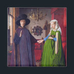 Hochzeitsportrait von Jan Van Eyck Magnet<br><div class="desc">Dieses Bild stammt von Jan Van Eycks berühmtem flämischen Meisterwerk "Arnolfini Wedding Portrait", das als eines der wichtigsten und komplexesten Gemälde in der Geschichte der Western-Kunst gilt. Es ist ein Ölgemälde auf Eichenplatte, 82, 2 (Tafel 84, 5) cm × 60 (Tafel 62, 5) cm (32, 4 in 3, 6 Zoll)....</div>