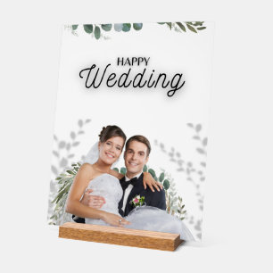 Hochzeitsposter – Elegante Braut und Bräutigam mit Acrylschild