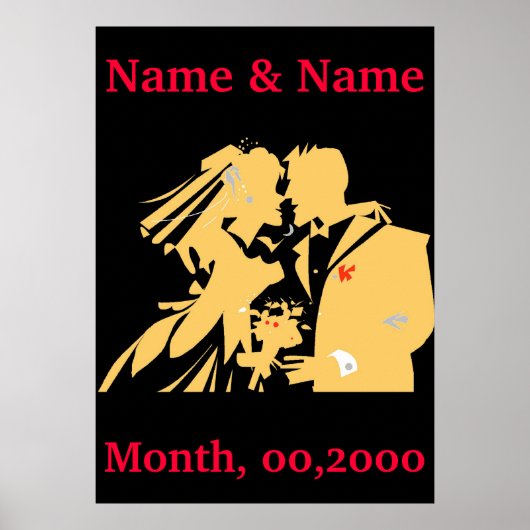 Hochzeitsposter, Text bearbeiten Poster (Vorne)