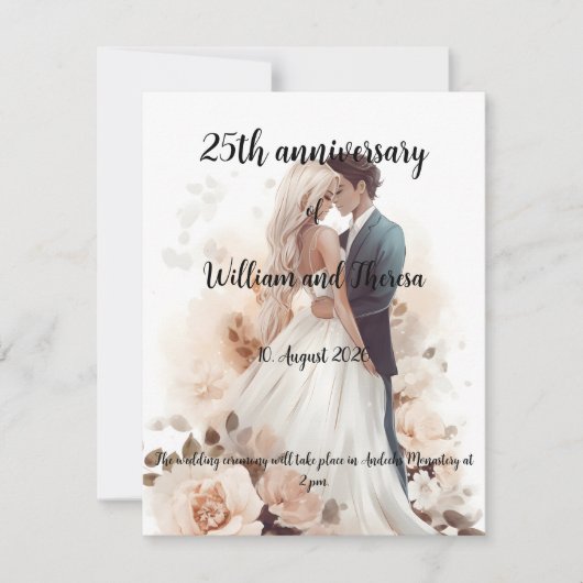 Hochzeitspostkarte Einladung (Vorderseite)