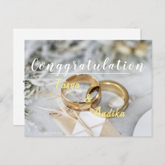 Hochzeitspostkarte Postkarte (Vorne/Hinten)