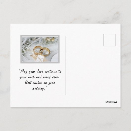 Hochzeitspostkarte Postkarte (Rückseite)