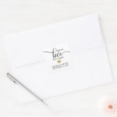 Hochzeitspread-Liebe nicht Germs Gold Herzfavors H Quadratischer Aufkleber (Umschlag)
