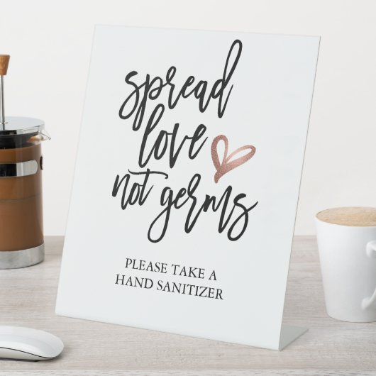 Hochzeitspread-Liebe nicht Germs Sanitizer Sockelschild (In Situ)