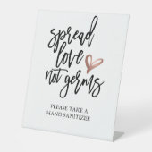 Hochzeitspread-Liebe nicht Germs Sanitizer Sockelschild (Vorderseite)
