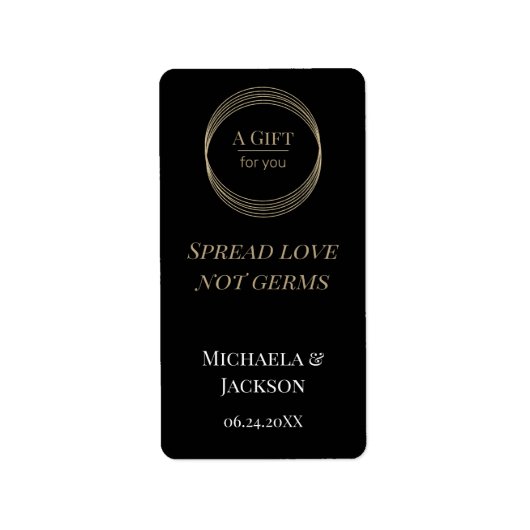 Hochzeitspread-Liebe nicht Keime Hand Sanitizer Adressaufkleber (Vorne)