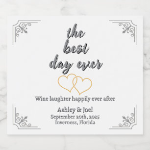 Hochzeitsprobe Champagner Herzen anpassen Schaumweinetikett