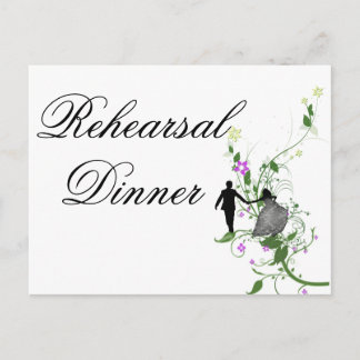 Hochzeitsprobe-Dinner-Einladung floral Einladungspostkarte