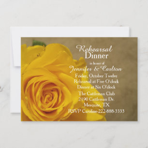 Hochzeitsprobe-Dinner-Einladung Gelbe Rose Einladung