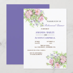 Hochzeitsprobe-Dinner-Einladung mit Blumenmotiv Einladung