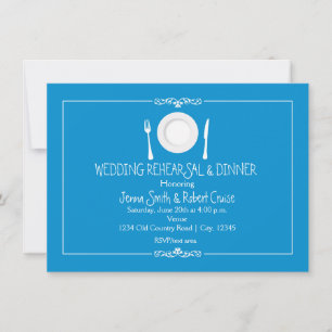 Hochzeitsprobe-Dinner-Einladungen in Hellblau Einladung