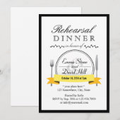 Hochzeitsprobe-Dinner-Einladungen mit schwarzer Um Einladung (Vorne/Hinten)