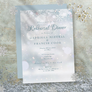 Hochzeitsprobe-Dinner 'Erste Schneeflocken' Einladung
