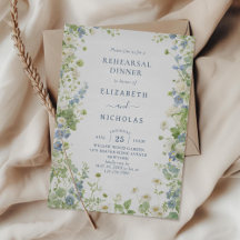 Hochzeitsprobe-Dinner mit Vintage-Wildblumen