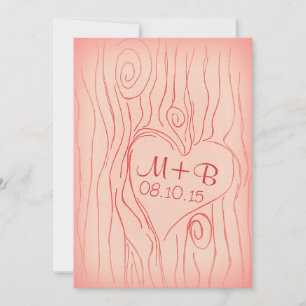 Hochzeitsprobe-Einladung aus geschnitztem Baumholz Einladung