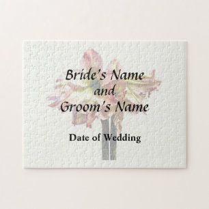 Hochzeitsprodukte in Rosa und Weiß Puzzle