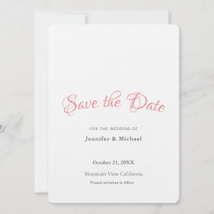 Hochzeitsprofi Minimalist Schlicht Modern Leinen Save The Date