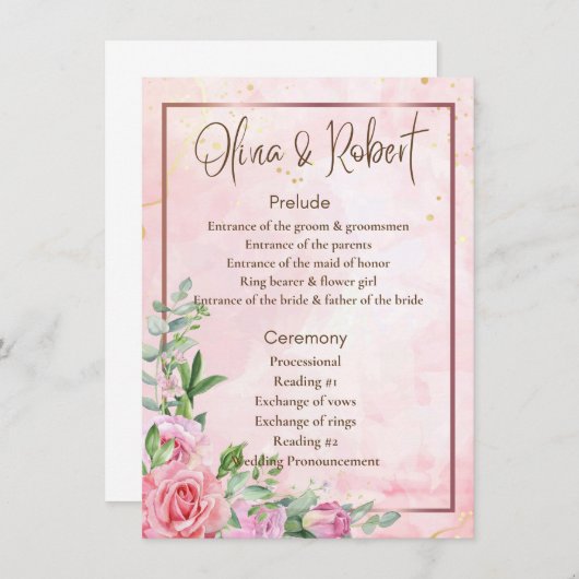 Hochzeitsprogramm (Vorne/Hinten)