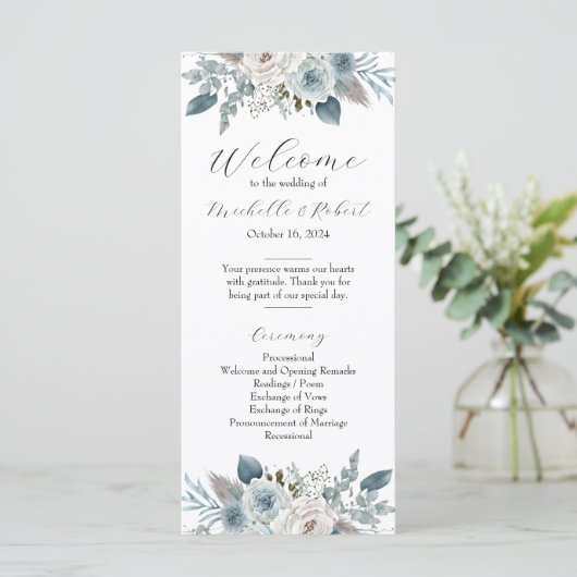 Hochzeitsprogramm (4 "x9") programm (Stehend Vorderseite)