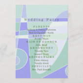 Hochzeitsprogramm Abstrakte Pastel Lila grün Programm (Rückseite)