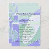 Hochzeitsprogramm Abstrakte Pastel Lila grün Programm (Vorne/Hinten)