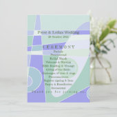 Hochzeitsprogramm Abstrakte Pastel Lila grün Programm (Stehend Vorderseite)