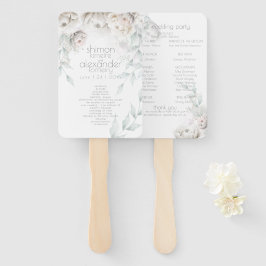 Hochzeitsprogramm | Alabaster Watercolor Peonings Fächer