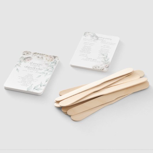 Hochzeitsprogramm | Alabaster Watercolor Peonings Fächer (Non-assembled)