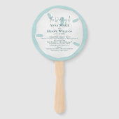 Hochzeitsprogramm am Strand Elegantes Ziel Fächer (Vorderseite)