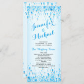 Hochzeitsprogramm | Aqua Blue Confetti Programm (Vorne/Hinten)