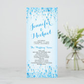 Hochzeitsprogramm | Aqua Blue Confetti Programm (Stehend Vorderseite)
