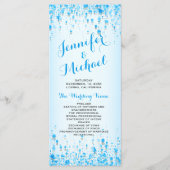 Hochzeitsprogramm | Aqua Blue Confetti Programm (Vorderseite)