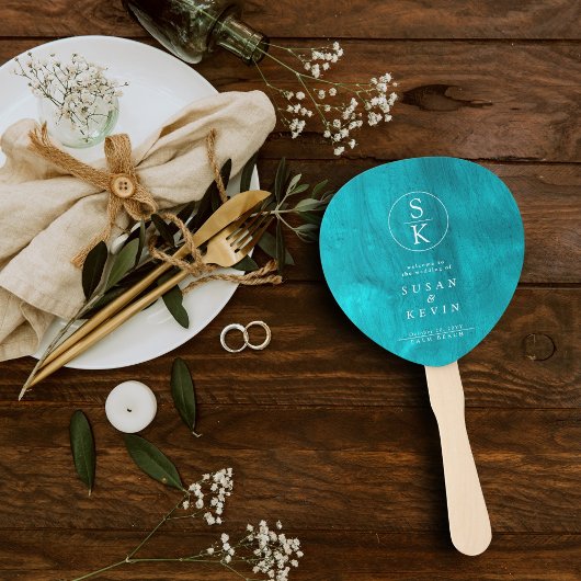 Hochzeitsprogramm Aqua Türkis & Aquamarine Wasserf Fächer