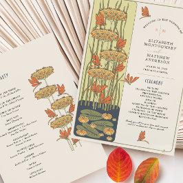 Hochzeitsprogramm Art Nouveau Dragonflies Einladung