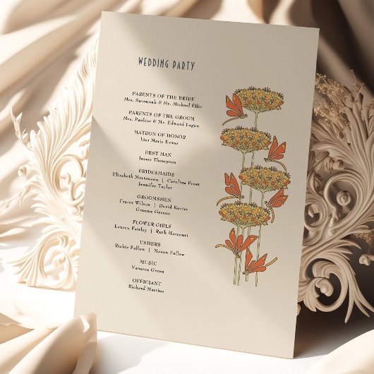 Hochzeitsprogramm Art Nouveau Dragonflies Einladung
