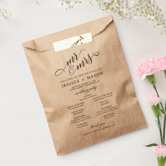 Hochzeitsprogramm Bags Einzigartige Programmideen Geschenktütchen (Versiegelt)