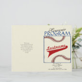 Hochzeitsprogramm Baseball (Stehend Vorderseite)