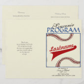 Hochzeitsprogramm Baseball (Vorne/Hinten)