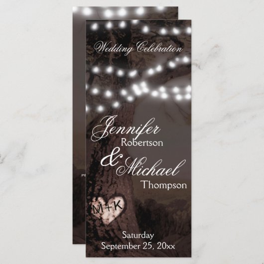 Hochzeitsprogramm | Baum mit Party Lights Programm (Vorne/Hinten)