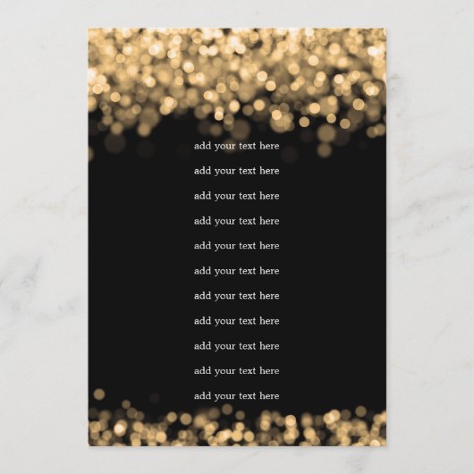 Hochzeitsprogramm Beipackzettel Gold Lights Programm (Vorderseite)