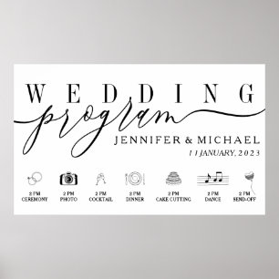 Hochzeitsprogramm Benutzerdefinierte Icons Zeitach Poster